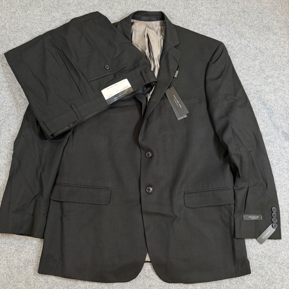 Marc New York Andrew Marc Casselman Black 2 Piece Suit 44R 37W CASS2MBV0287